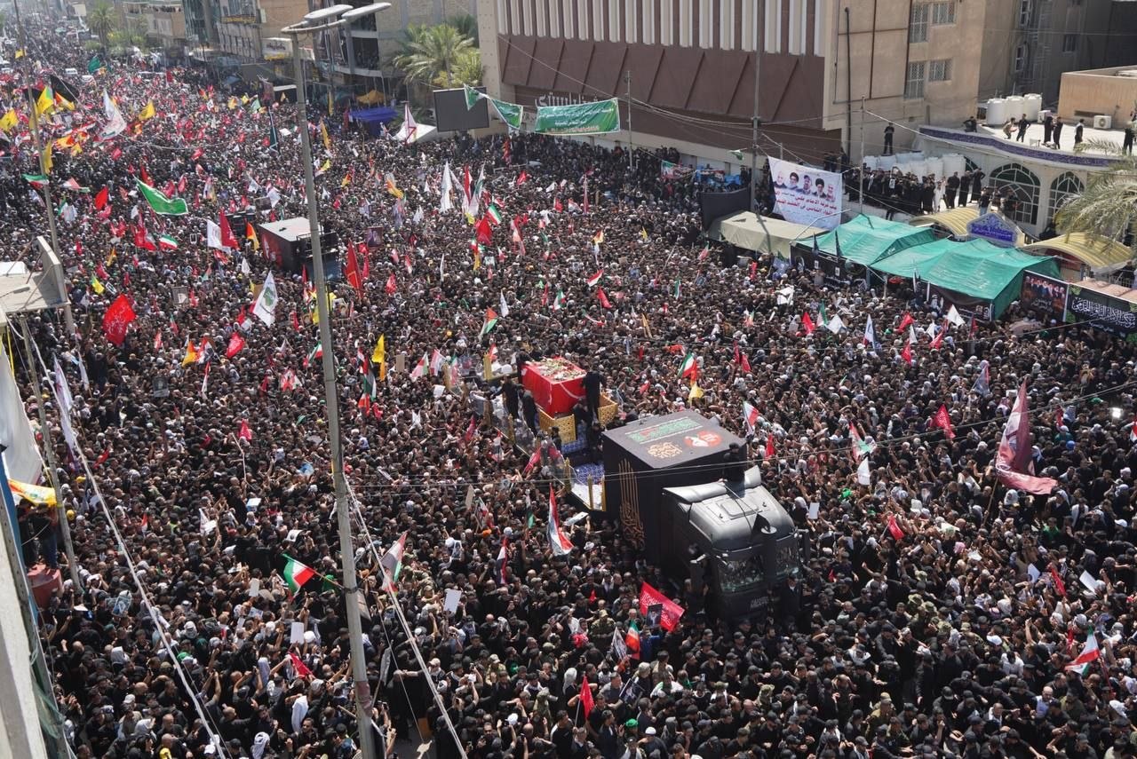The coffin paraded through the streets of Najaf