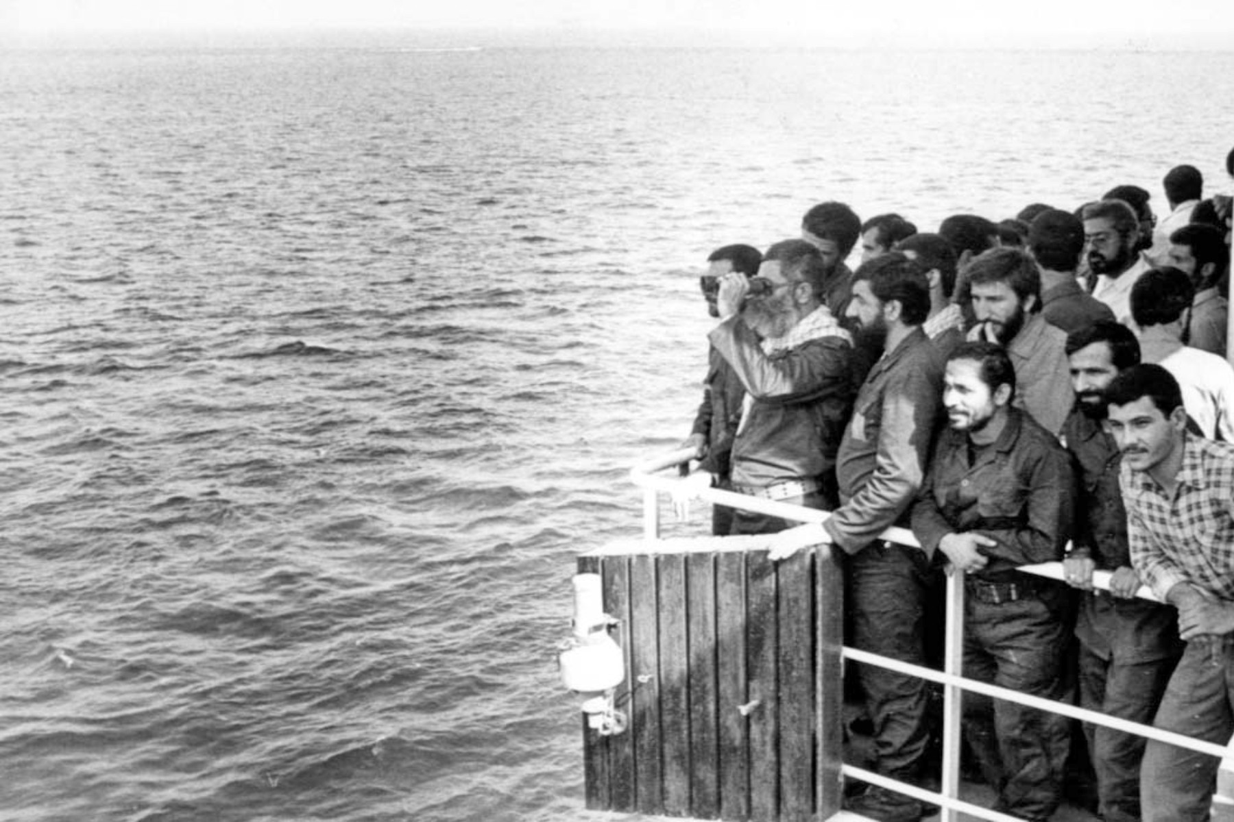 Reviewing troops at the Shahadat exercise, 1987