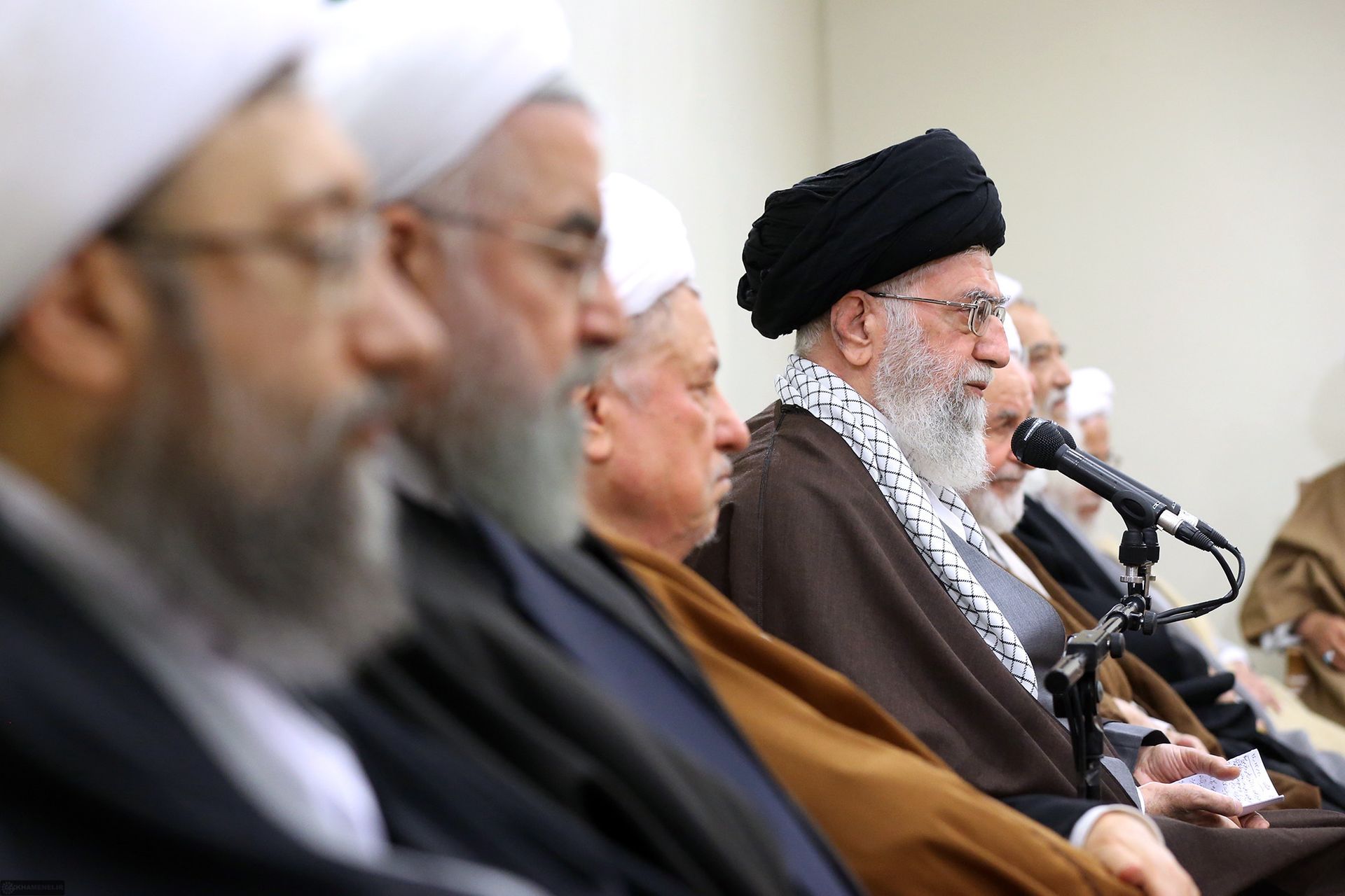 Shaheed Sayyed Ali Khamenei with religious scholars
